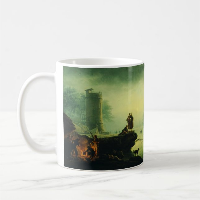 Caneca De Café Morning Fog at sea by Joseph Vernet  (Esquerda)