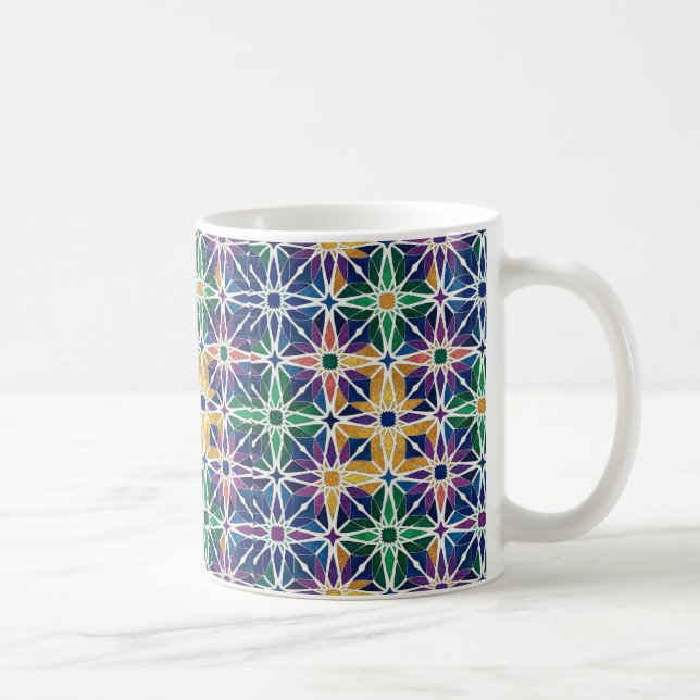 Caneca De Café Moroccan Zellige Geometric Tile Pattern  (Direita)