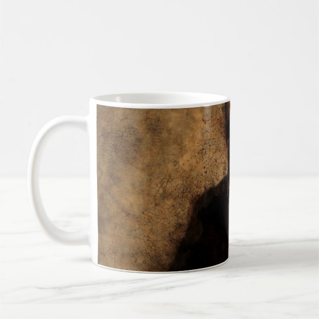 Caneca De Café Morte de textura de fundo do crânio humano (Esquerda)