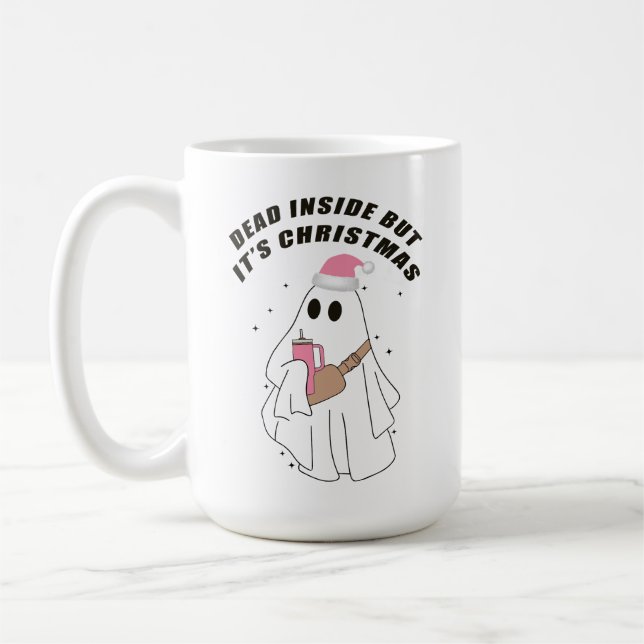 Caneca De Café Morto Fantasma Mas é Natal Boo jee Xmas (Esquerda)