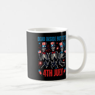 Caneca De Café Morto Mas Seu Esqueleto De Dança De 4 De Julho U