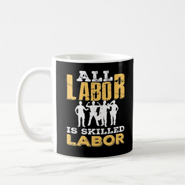 Caneca De Café Morto no Dia do Trabalho Clássico - Mão de Obra Qu (Esquerda)