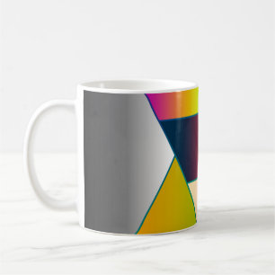 Caneca De Café MOSAIC listras triângulos coloridos II + suas idei