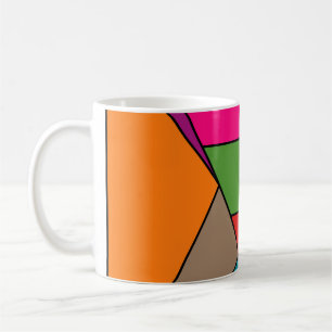 Caneca De Café MOSAIC stripes triângulos coloridos III + suas ide