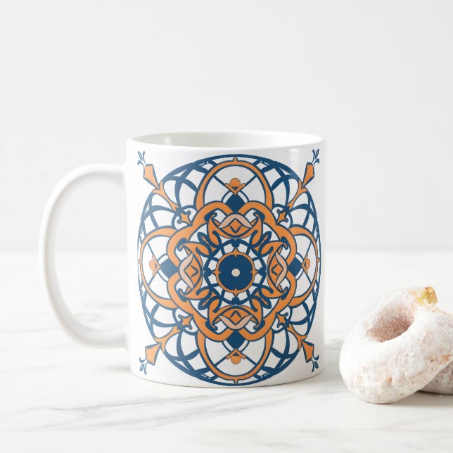 Caneca De Café Mosaico andaluz marroquino (Com Donut)