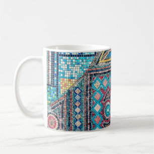 Caneca De Café mosaico antigo incrivelmente bonito e vívido