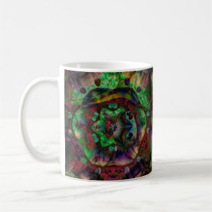 Caneca De Café Mosaico Colorido, Roxo Verde