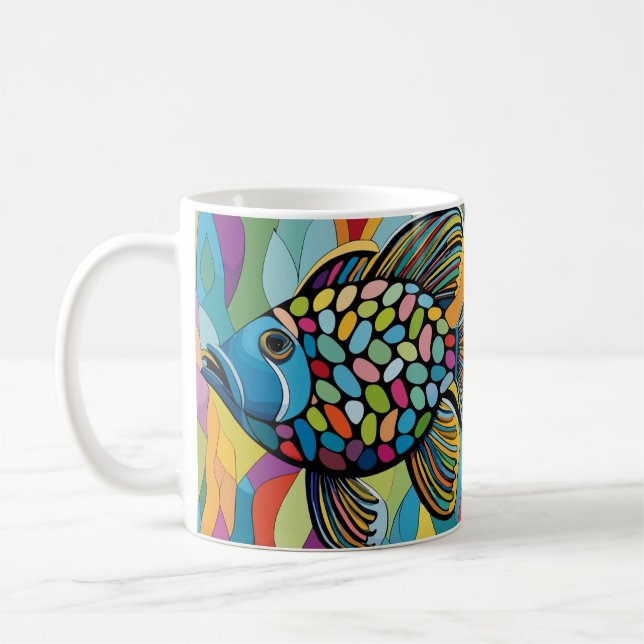 Caneca De Café mosaico de peixe (Esquerda)