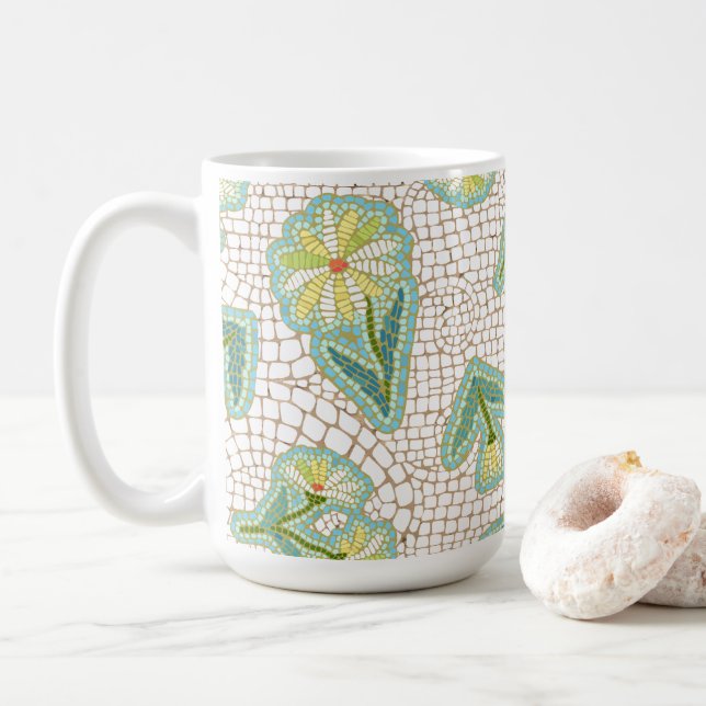 Caneca De Café Mosaico - Disies White 11 oz Classic Mug (Com Donut)