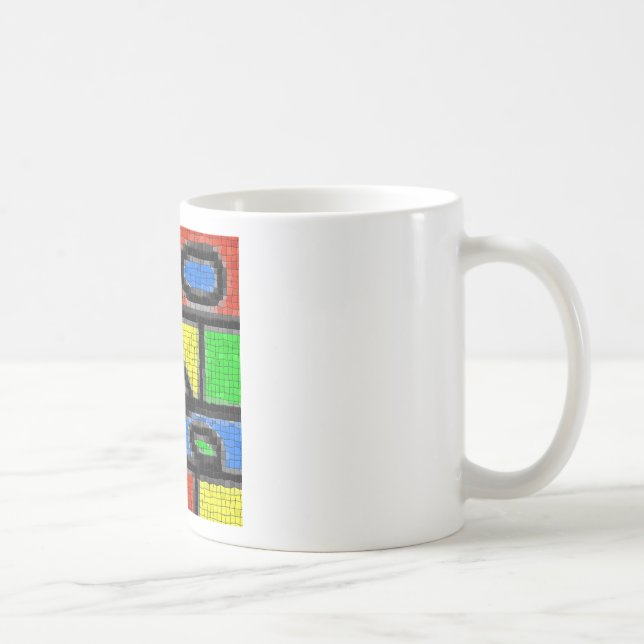 Caneca De Café Mosaico feito à mão, arte moderna. (Direita)