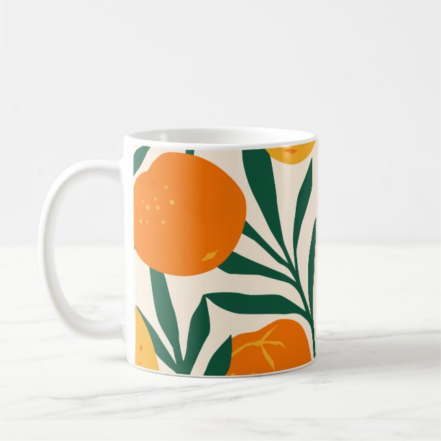 Caneca De Café Mosaico Mandarim: Trendy Citrus Chic (Esquerda)