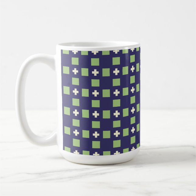Caneca De Café Mosaico marinho Azul e Verde (Esquerda)