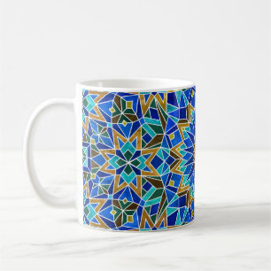 Caneca De Café Mosaico marroquino: Design Árabe sem costura