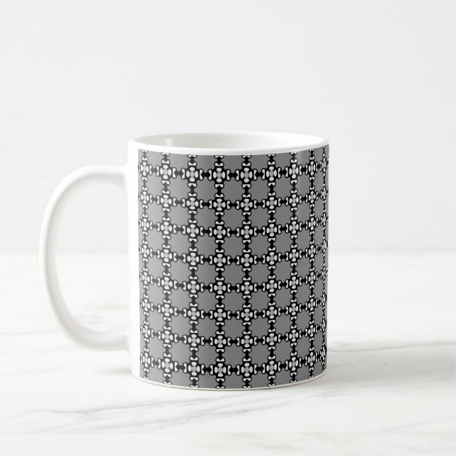 Caneca De Café Mosaico Negro e Branco (Esquerda)