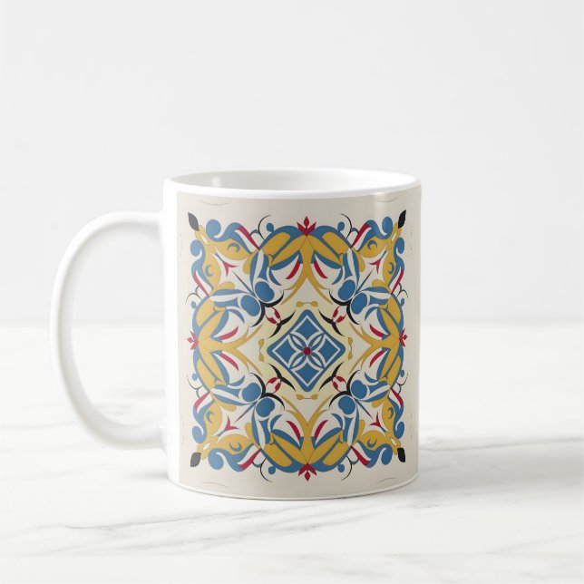 Caneca De Café mosaico pálido. mandala (Esquerda)