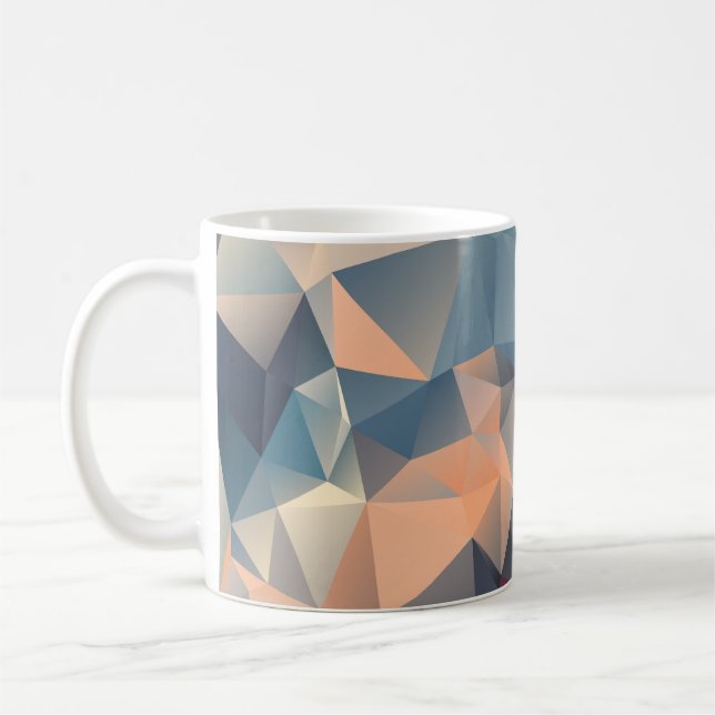 Caneca De Café Mosaico Poligonal: Elegância Geométrica Criativa. (Esquerda)