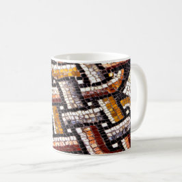 Caneca De Café Mosaico Romano Colorido de outono