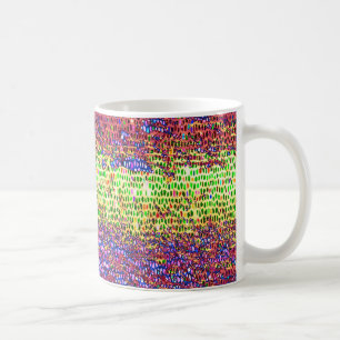 Caneca De Café Mosaico roxo e amarelo
