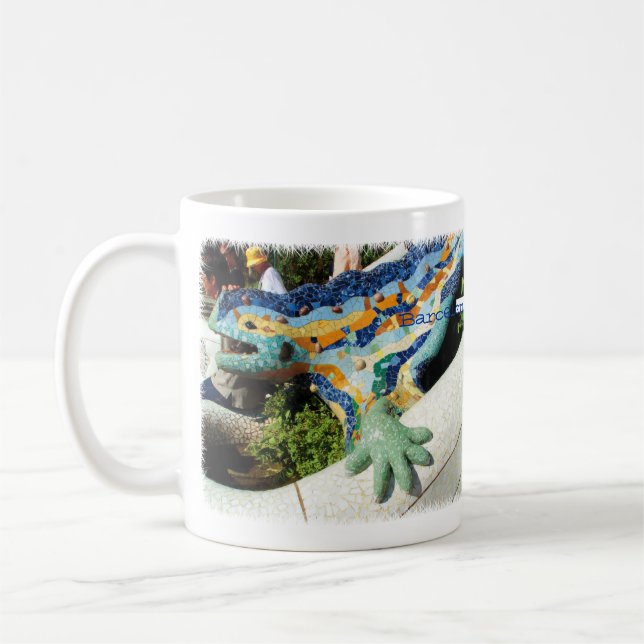 Caneca De Café Mosaicos da mão do lagarto de Barcelona (Esquerda)