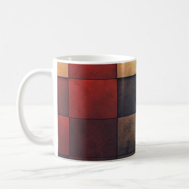 Caneca De Café 🎨 Mosaïque Texturée en Nuances de Couleur 🔲 (Esquerda)