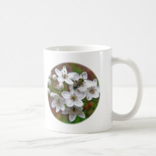 Caneca De Café Mosca Branca de Flores e Abelhas