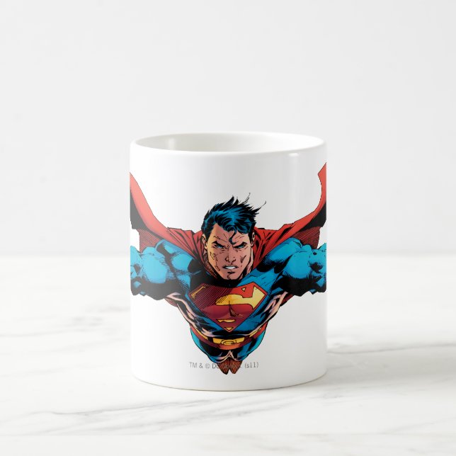 Caneca De Café Moscas de capa do Super-Homem (Centro)