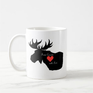 Caneca De Café Mose canadense do Canadá com nome personalizado d