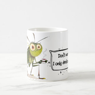 Caneca De Café Mosquito de Desenho Animado Orgânico – Citação Div
