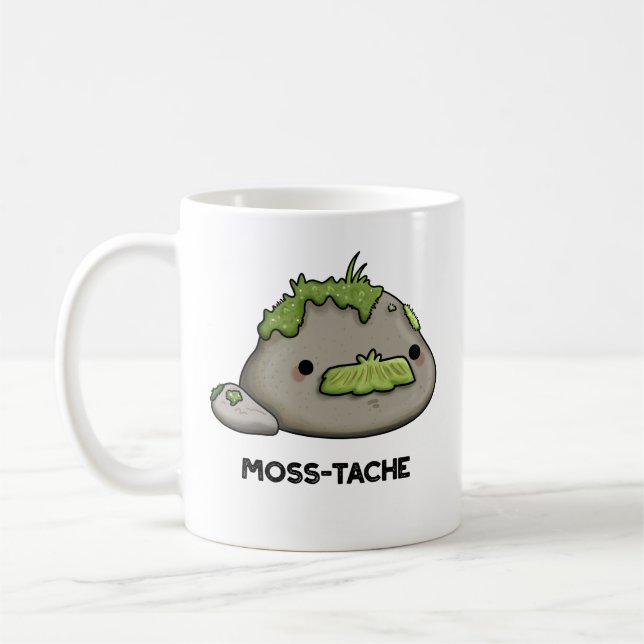 Caneca De Café Moss-tache Engraçado Mustache Pun (Esquerda)