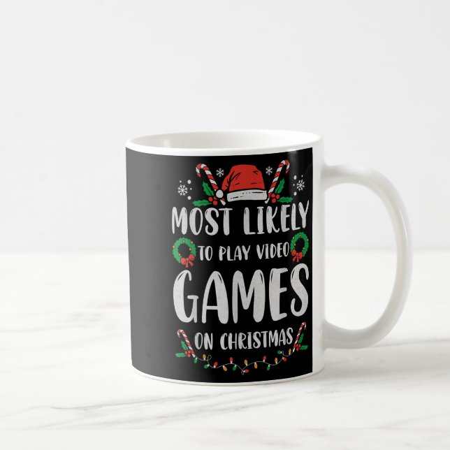 Caneca De Café Most Likely To Christmas Matching Family Pajamas F (Direita)