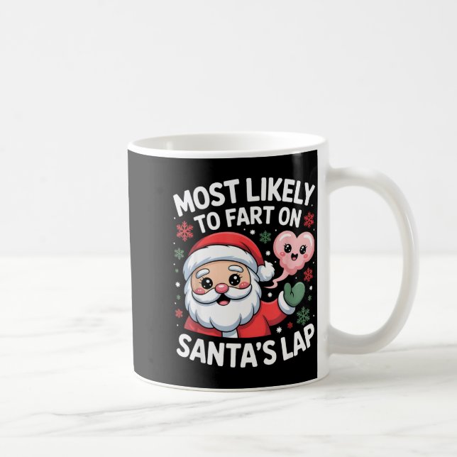 Caneca De Café Most Likely To Fart On Santa’s Lap Funny Christmas (Direita)