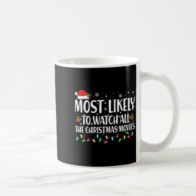 Caneca De Café Most Likely To Watch All Christmas Movies Matching (Direita)