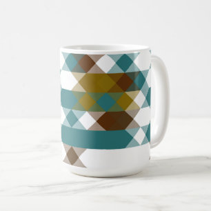Caneca De Café mostarda picante, jade desbotado, branco e noz-mos