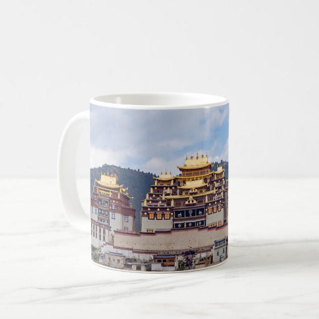 Caneca De Café Mosteiro tibetano Songzanlin - Yunnan, China (Frente Esquerda)