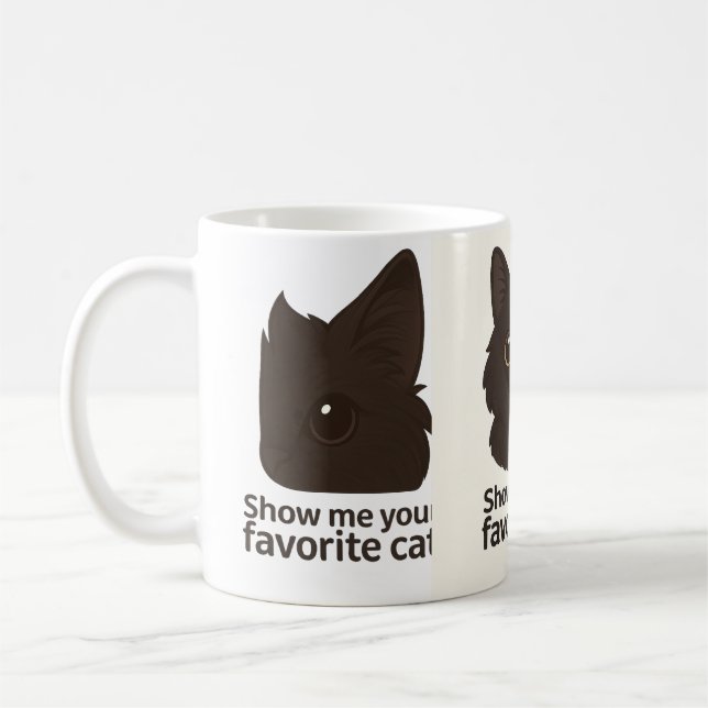 Caneca De Café Mostre-me o seu gato favorito - Design do gato gir (Esquerda)