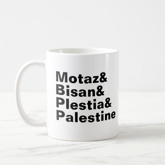 Caneca De Café Motaz & Bisan & Plestia & Palestine - imprensa liv (Esquerda)