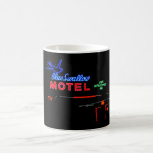 Caneca De Café Motel azul da andorinha, rota 66, Tucumcari, N.M.