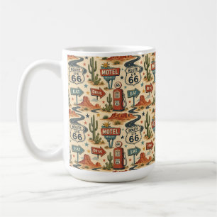 Caneca De Café Motel Retro da Rota 66 Café da Manhã Americana