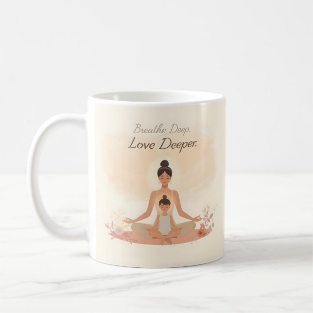 Caneca De Café Mother & Child Meditation Serenity Art (Esquerda)