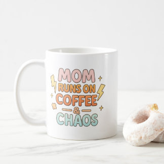 Caneca De Café Mother’s Day “Mom Runs on Coffee & Chaos”
