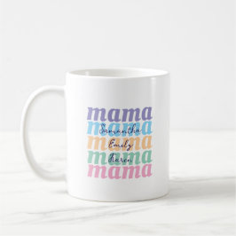 Caneca De Café Mothers day custom kids name MAMA gift