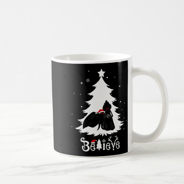 Caneca De Café Mothman Flatwoods Monster Christmas Believe Funny  (Direita)