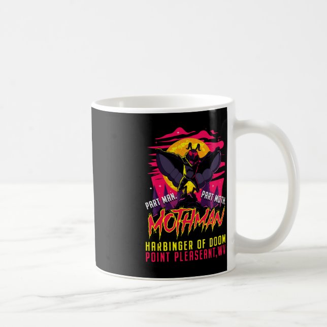 Caneca De Café Mothman Fun Cryptid Harbinger Part Man Part Moth (Direita)