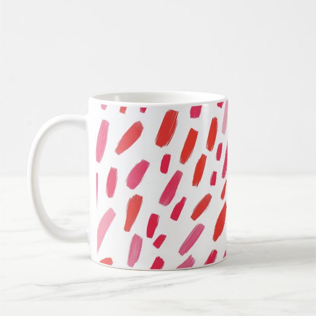 Caneca De Café 🔴 Motif Abstrait Rouge Élégant 🎨 (Esquerda)