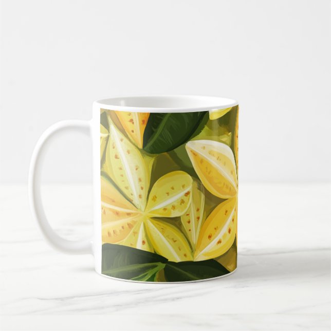 Caneca De Café Motif caramboles exotiques 🌿 pour déco tropicale (Esquerda)