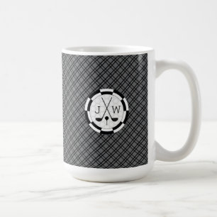Caneca De Café Motif e Monograma de Equipamentos Modernos de Golf