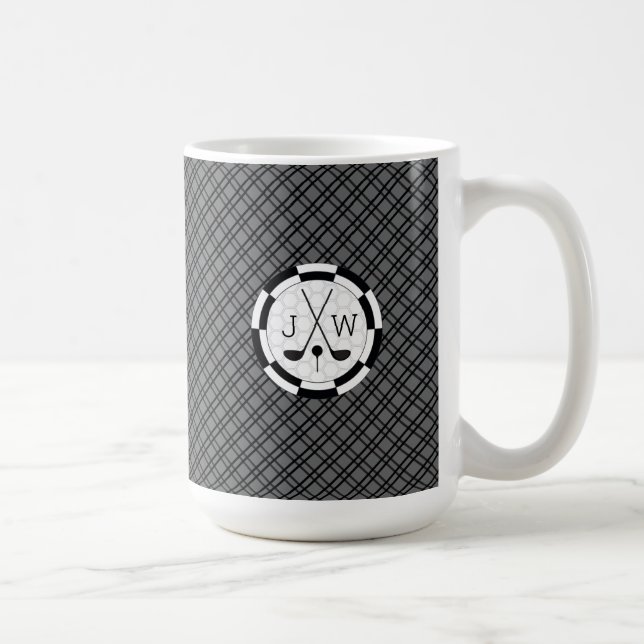 Caneca De Café Motif e Monograma de Equipamentos Modernos de Golf (Direita)