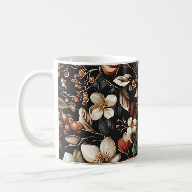 Caneca De Café 🌸 Motif floral élégant et intemporel 🌸 (Esquerda)