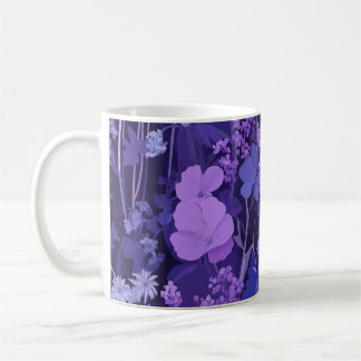 Caneca De Café Motif floral violet délicat 🌸 sur fond sombre