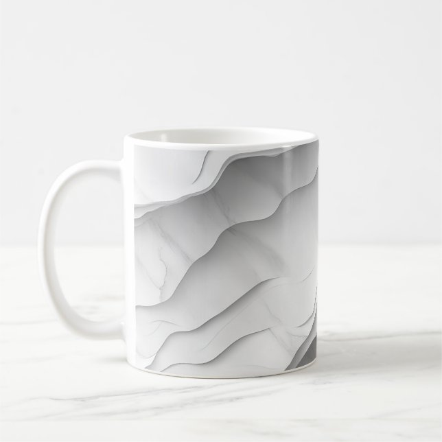 Caneca De Café 🌊 Motif Marbré Épuré et Moderne 🌊 (Esquerda)